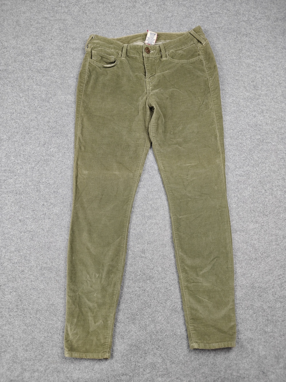 True Religion Pants Womens 30 Green Corduroy Chino Slim Stretch Embroidered